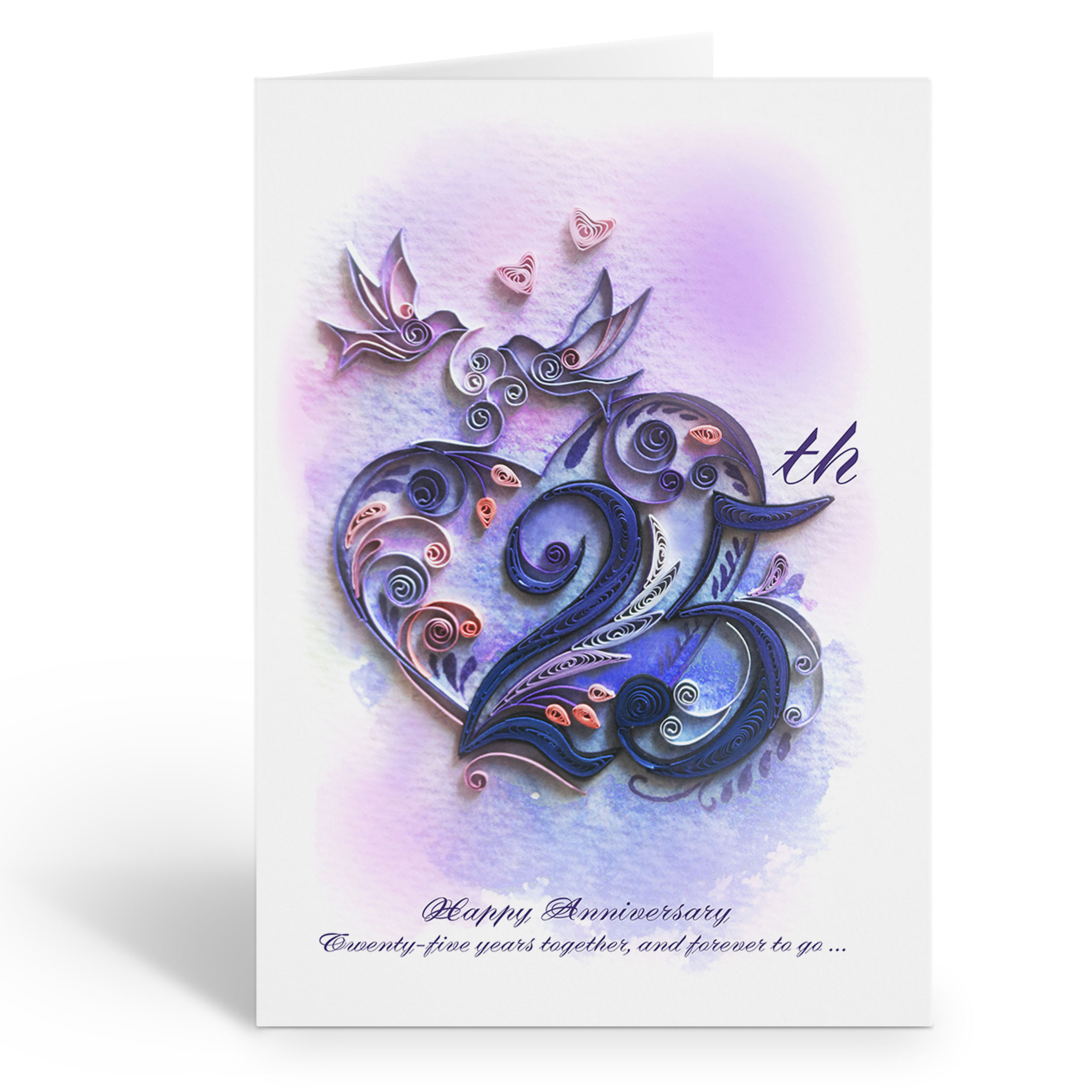 QUILLING 25TH ANNIVERSARY GREETING CARD