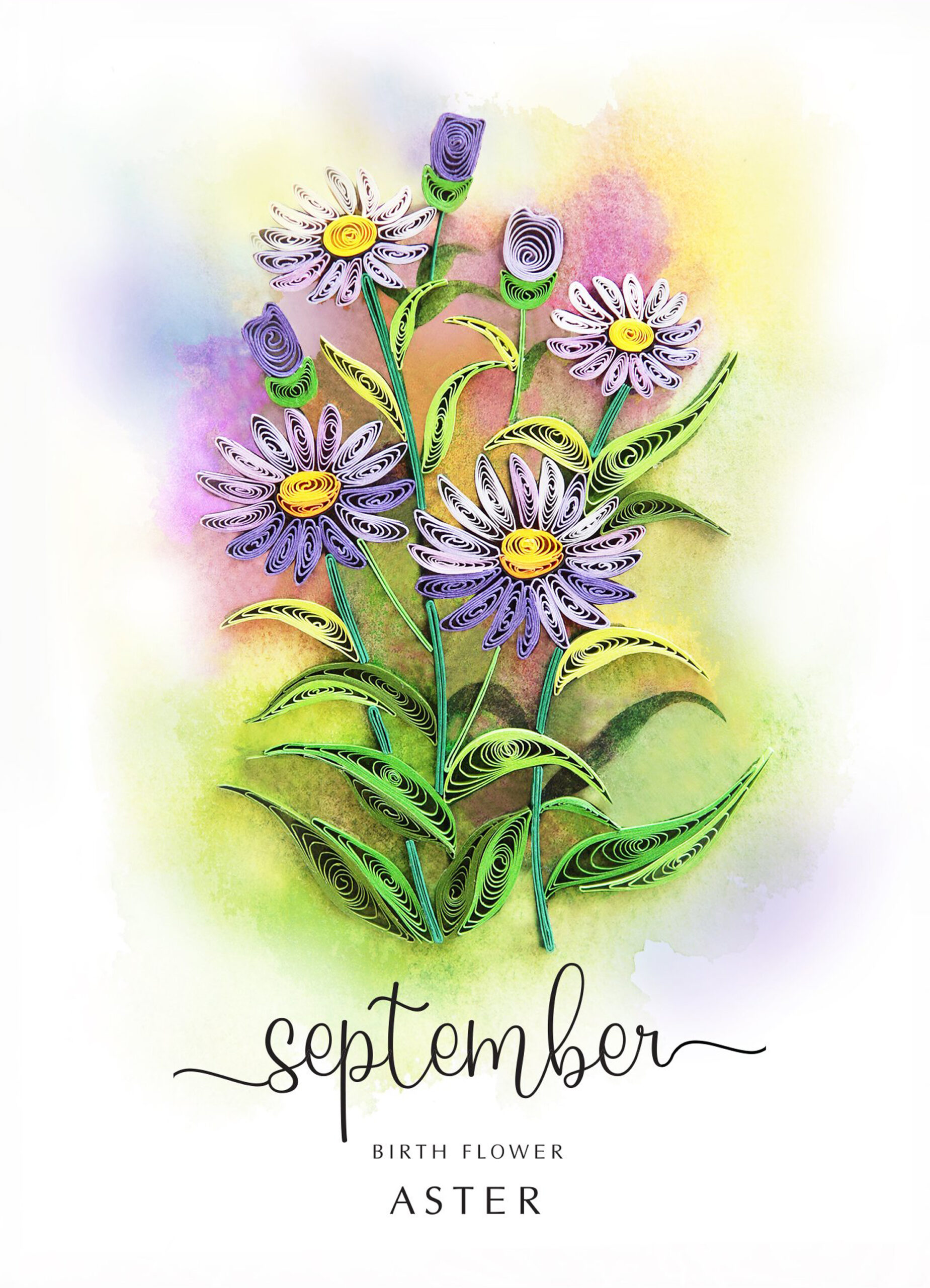 QUILLING SEPTEMBER BIRTHDAY CARD