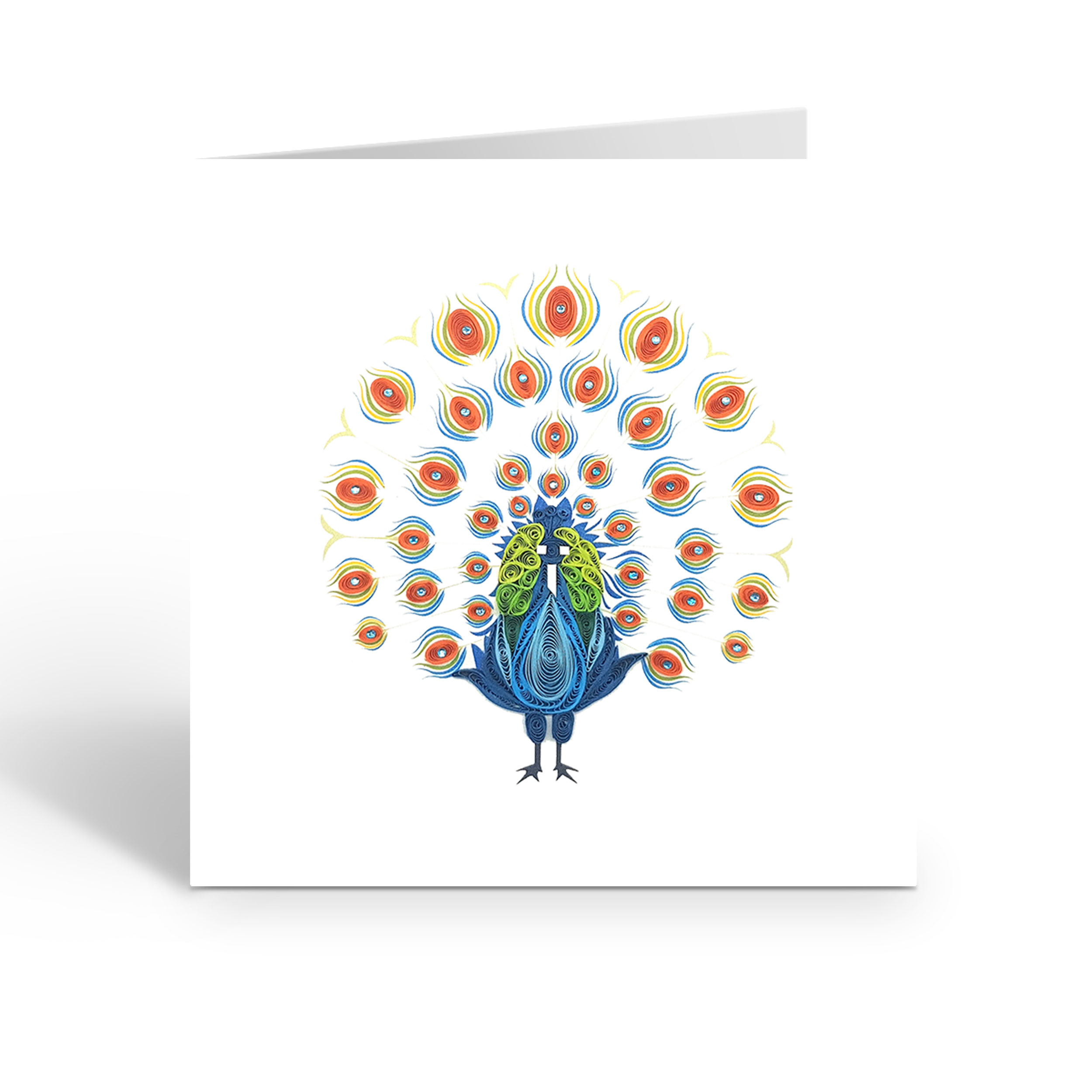 QUILLING PEACOCK GREETING CARD