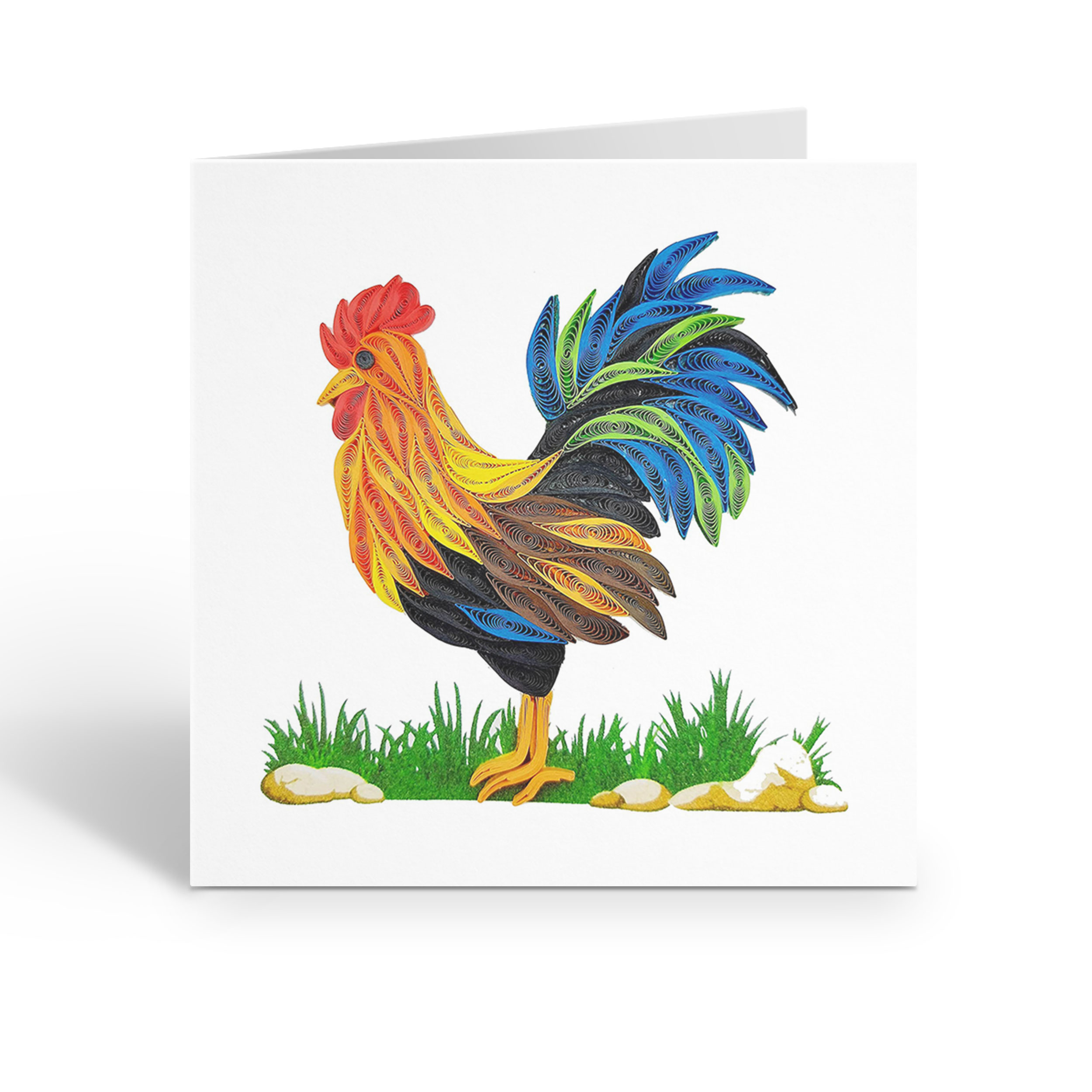 QUILLING ROOSTER BIRTHDAY GREETING CARD