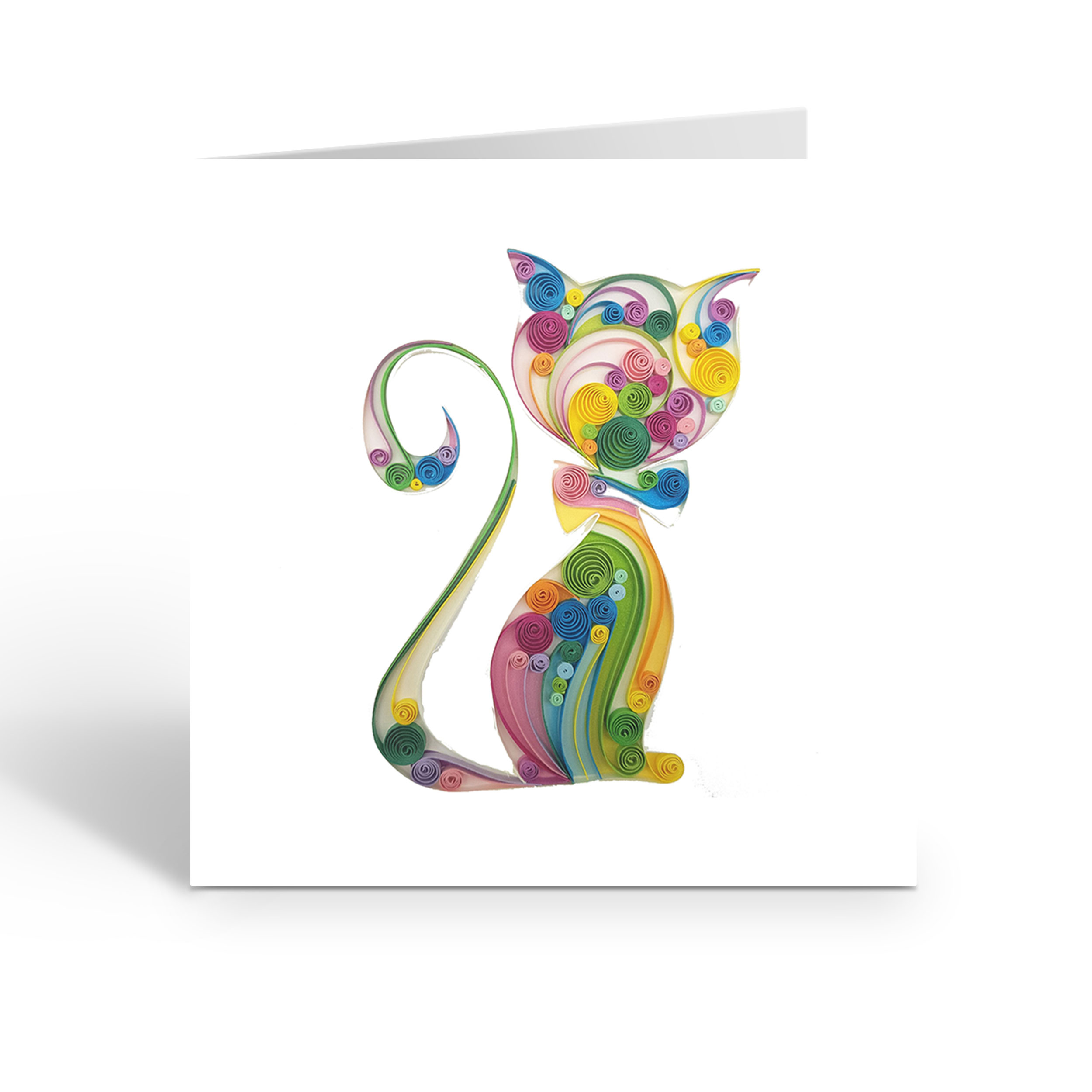 QULLING COLORFUL CAT GREETING CARD