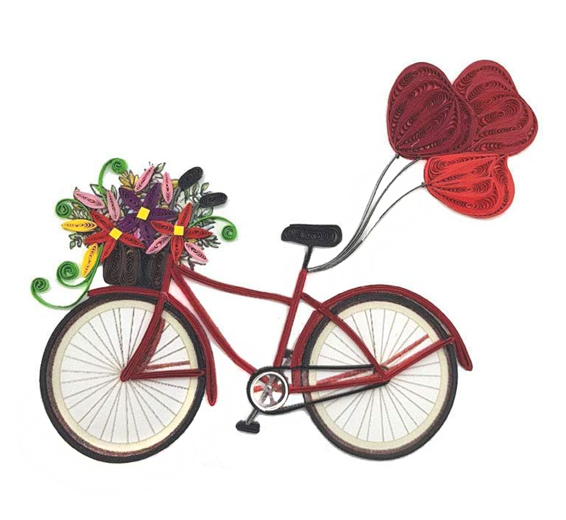 BICYCLE LOVE QUILLING CARD