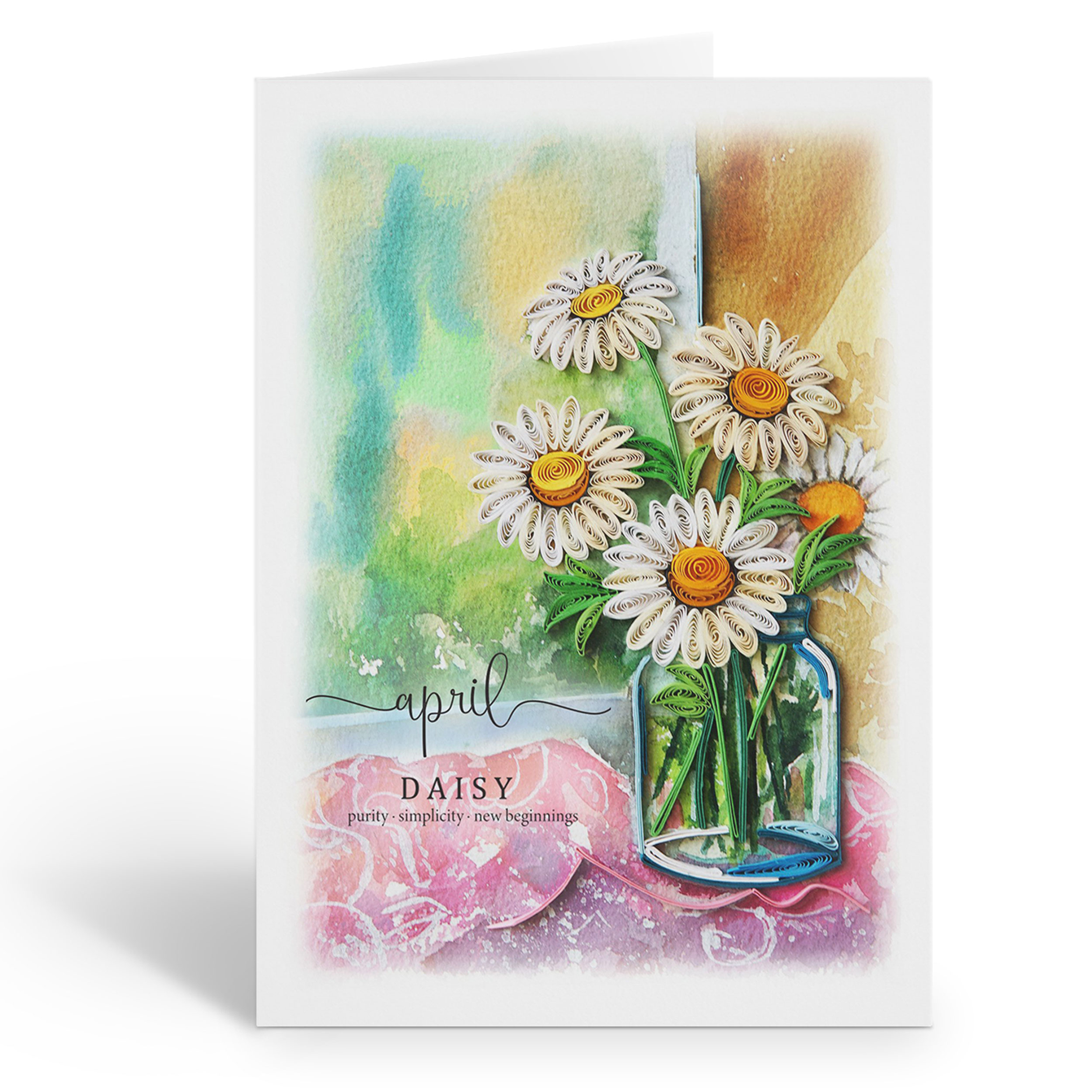 APRIL BIRTH FLOWER DAISY CARD