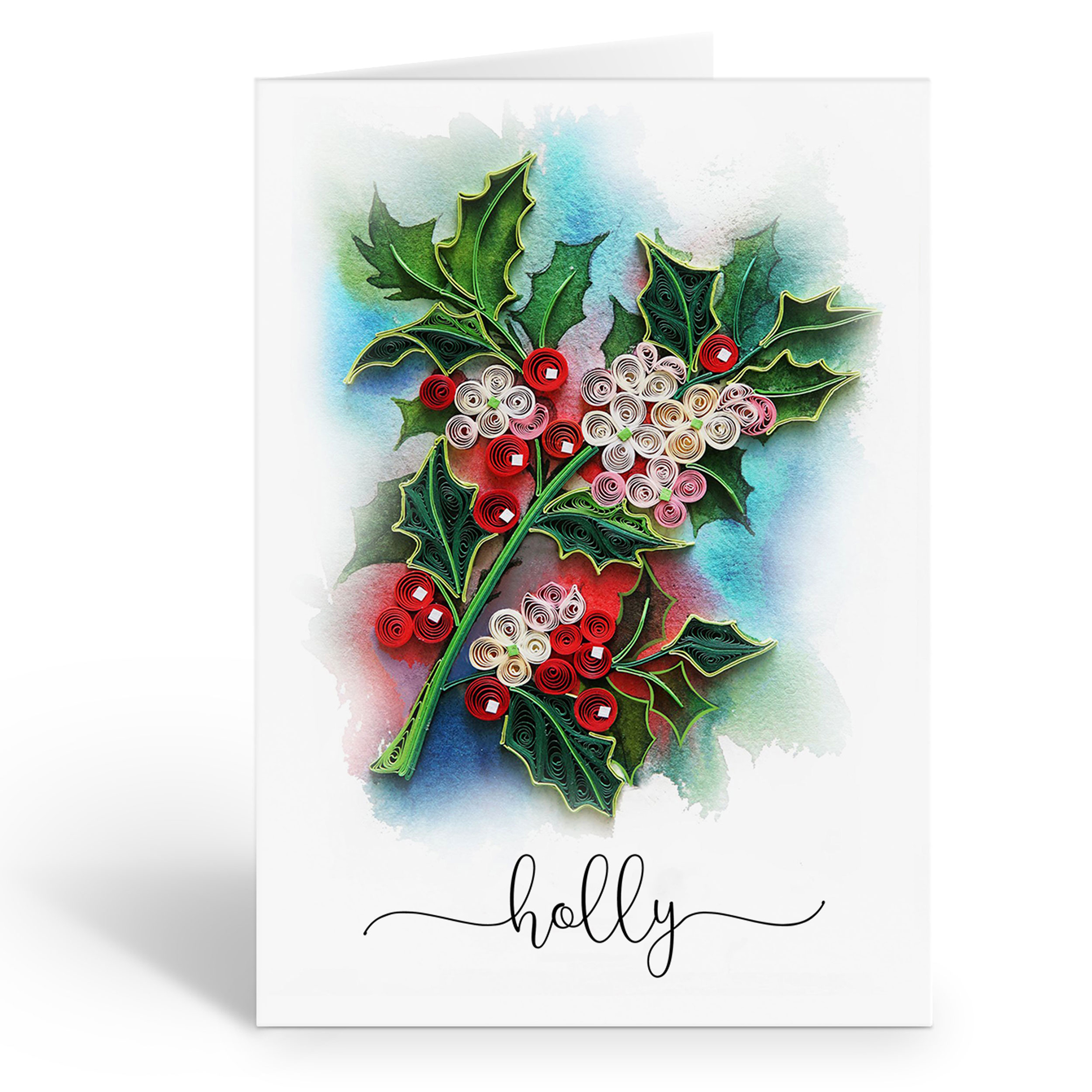 HOLLY FLOWER CARD