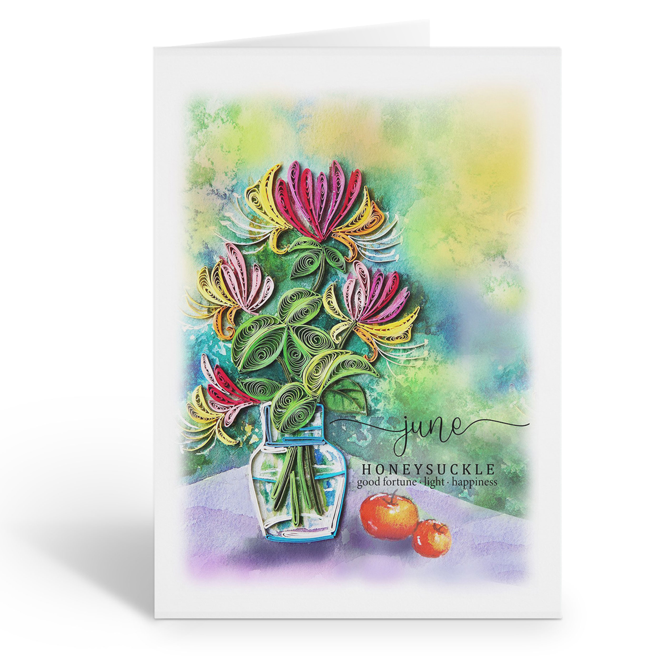 JUNE BIRTH FLOWER HONEYSUCKLE CARD