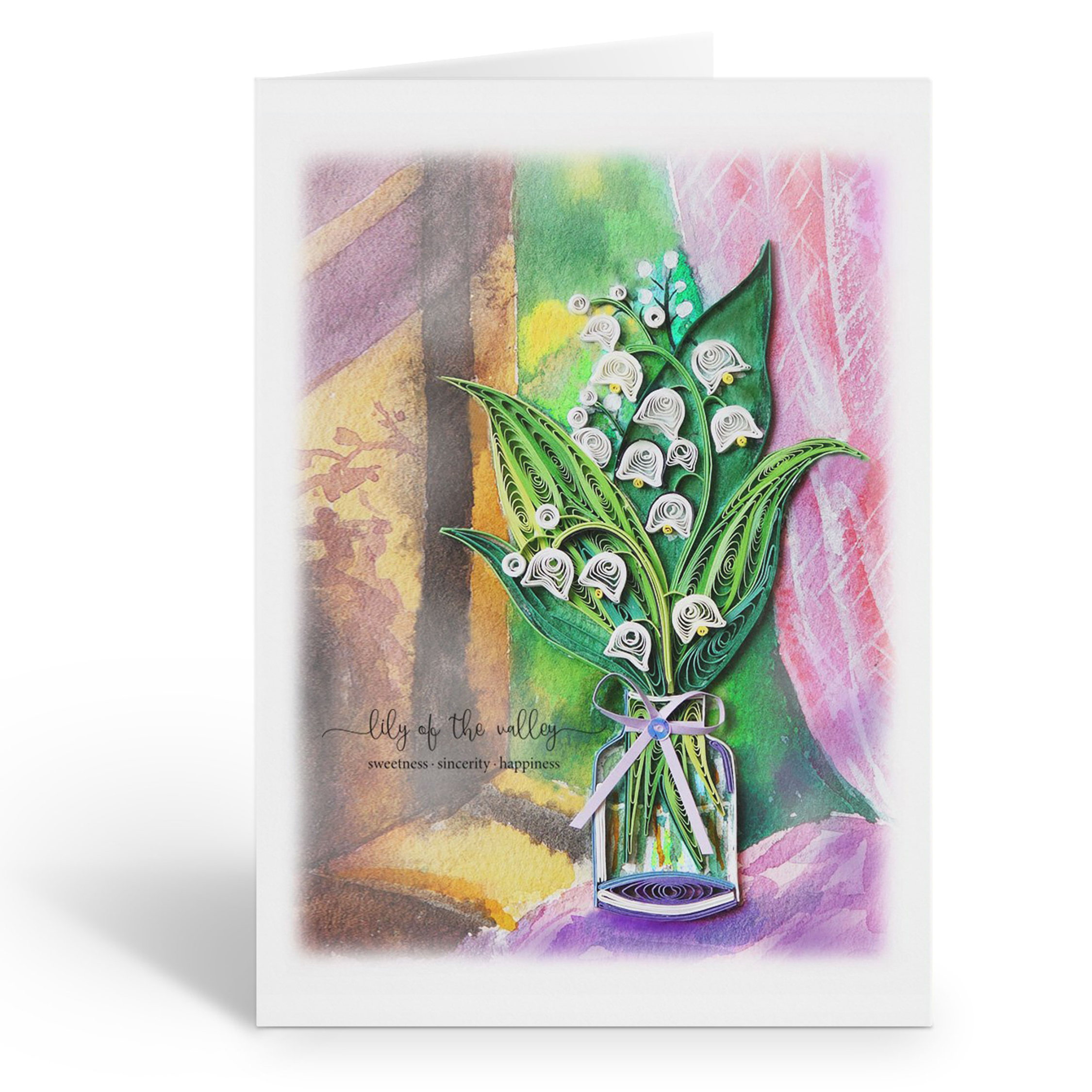 LILY OF THE VALLEY FLOWER CARD