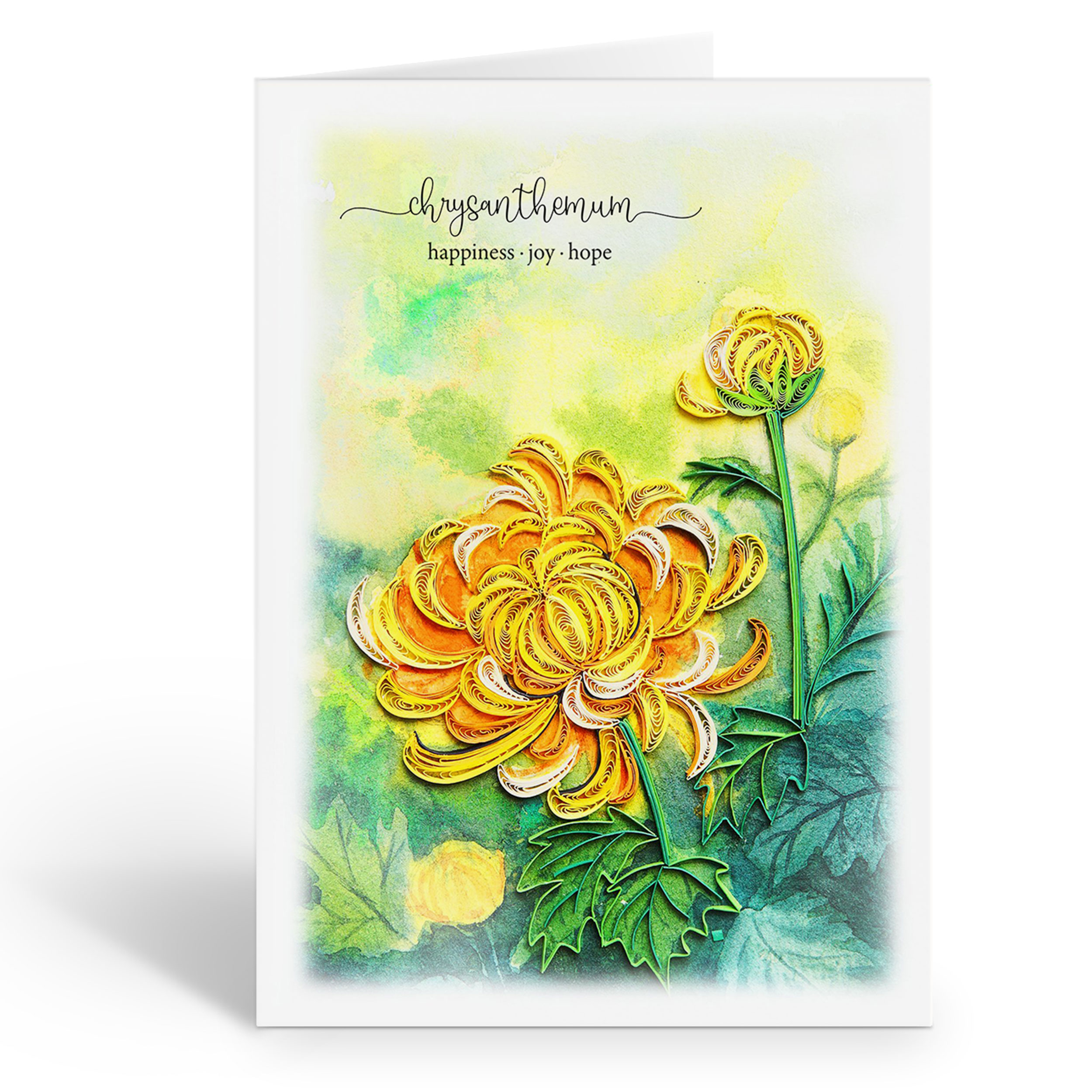 YELLOW CHRYSANTHEMUM FLOWER CARD