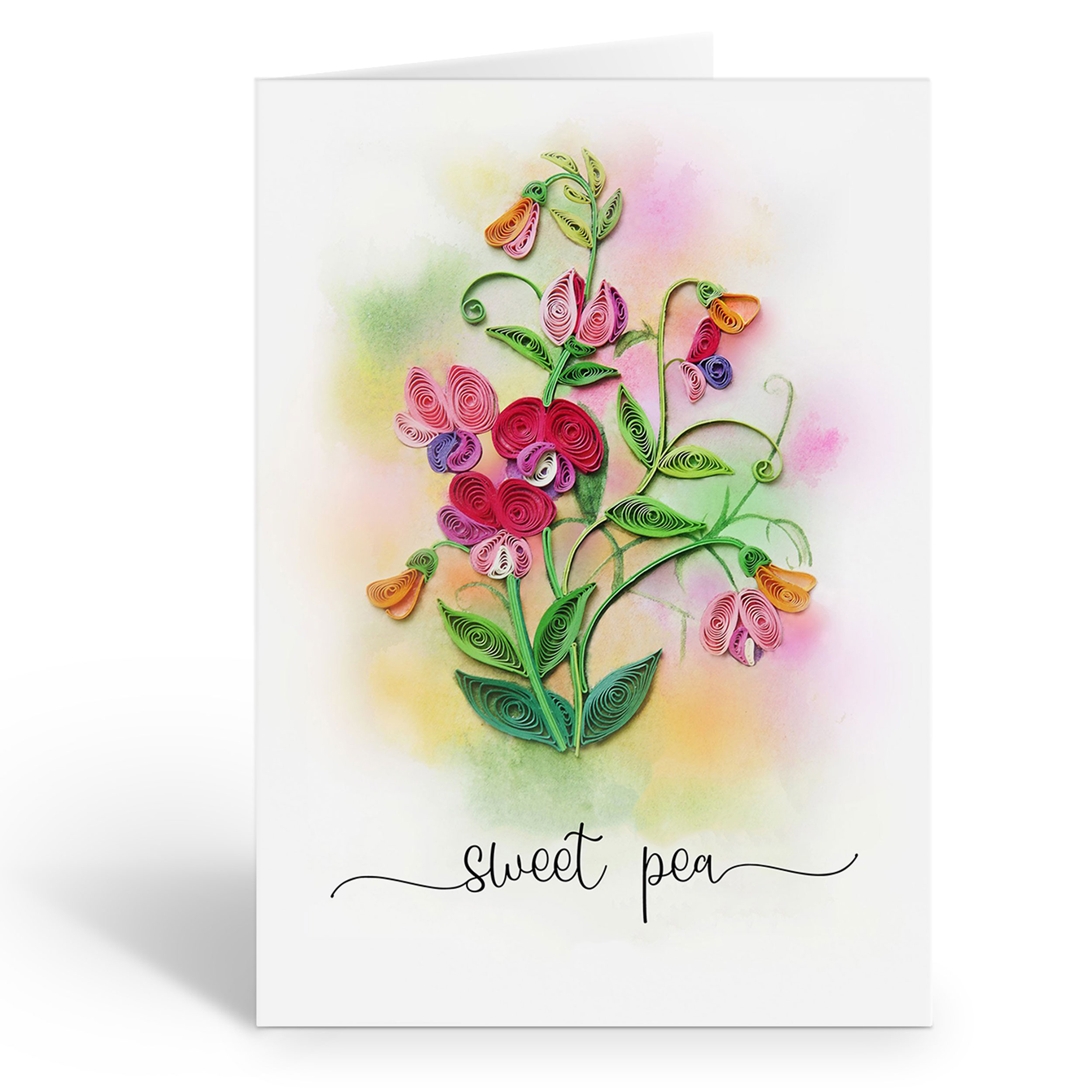 SWEET PEA FLOWER CARD
