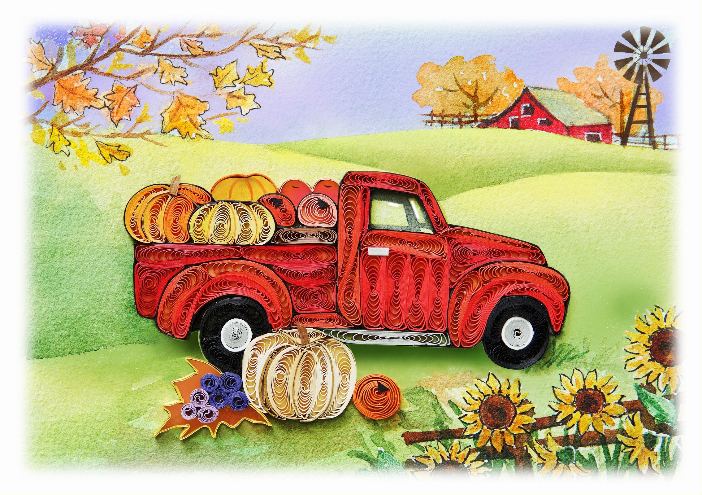 Retro Pumpkin Car Card